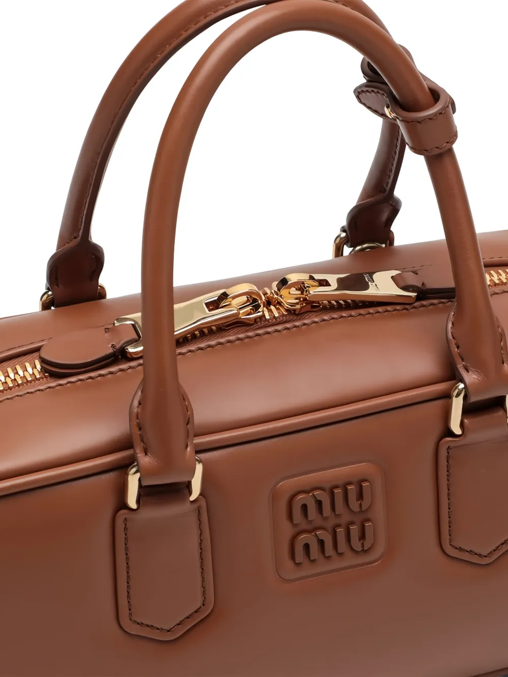 Miu Shopper met logo-reliëf Bruin