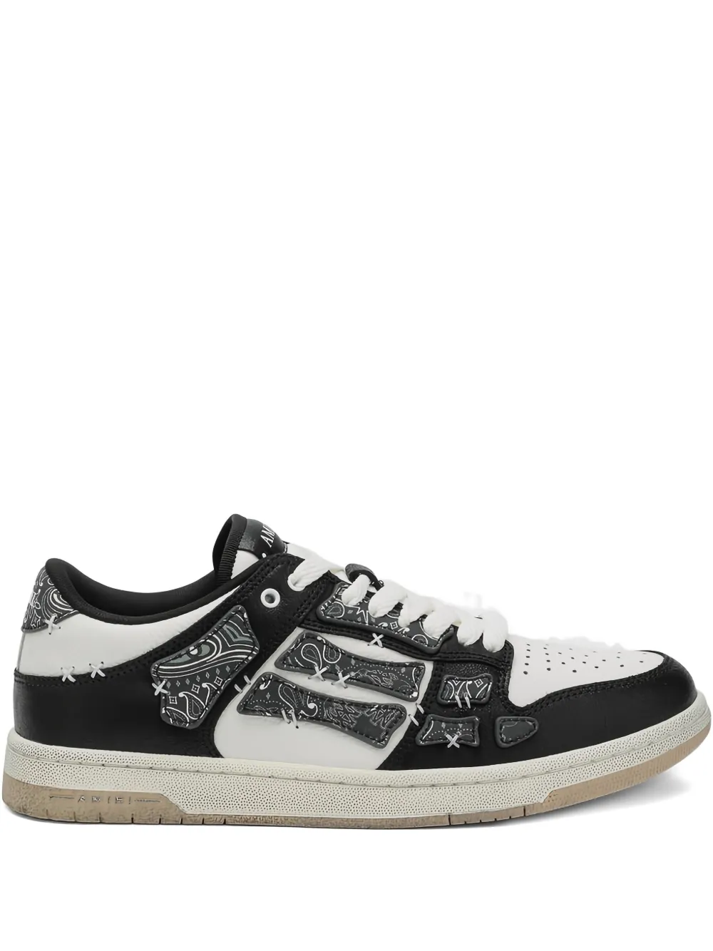 AMIRI Pacific Bones bandana-print leather sneakers Black