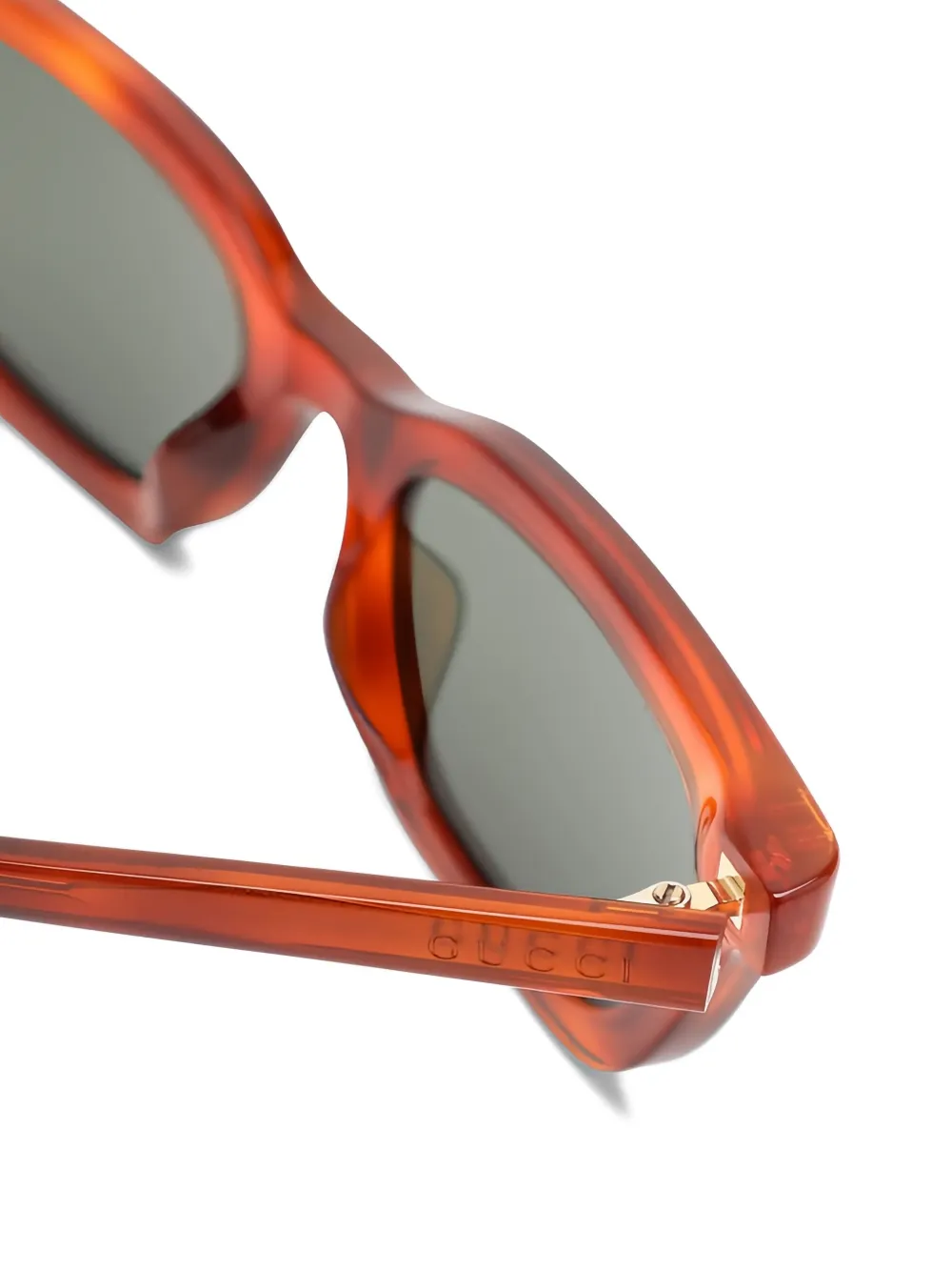 Gucci Eyewear Zonnebril met rechthoekig montuur Oranje