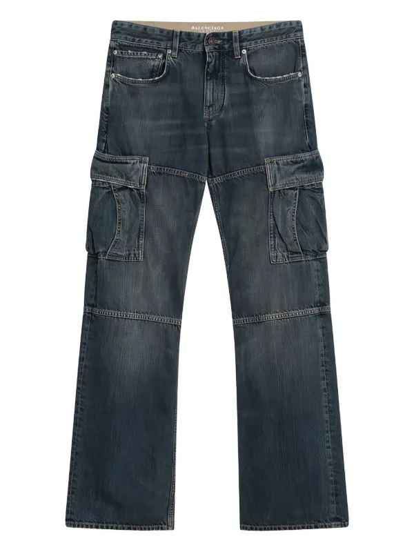 Balenciaga Calça Jeans Com Patch De Logo | Azul | FARFETCH BR