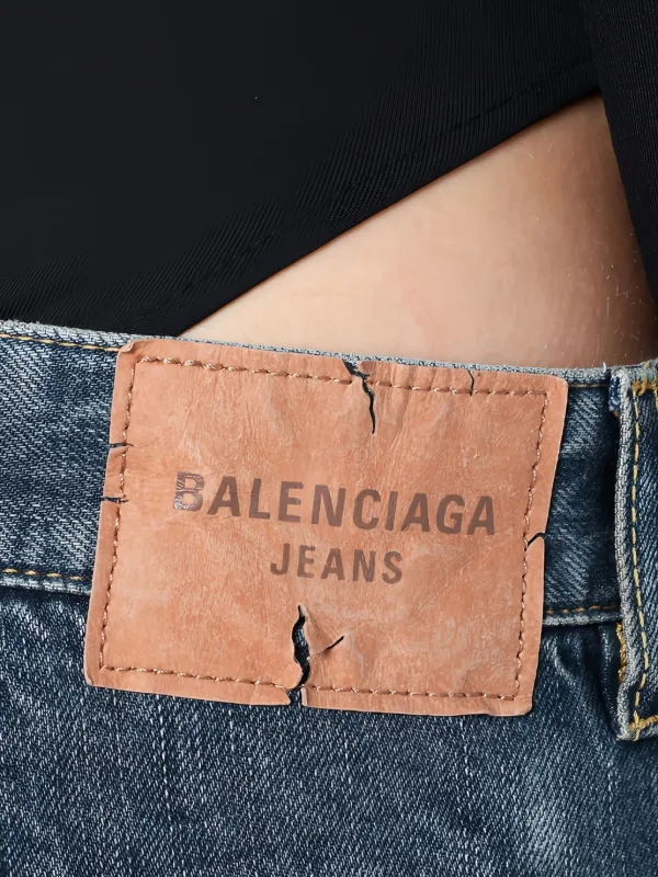 Balenciaga Calça Jeans Com Patch De Logo | Azul | FARFETCH BR