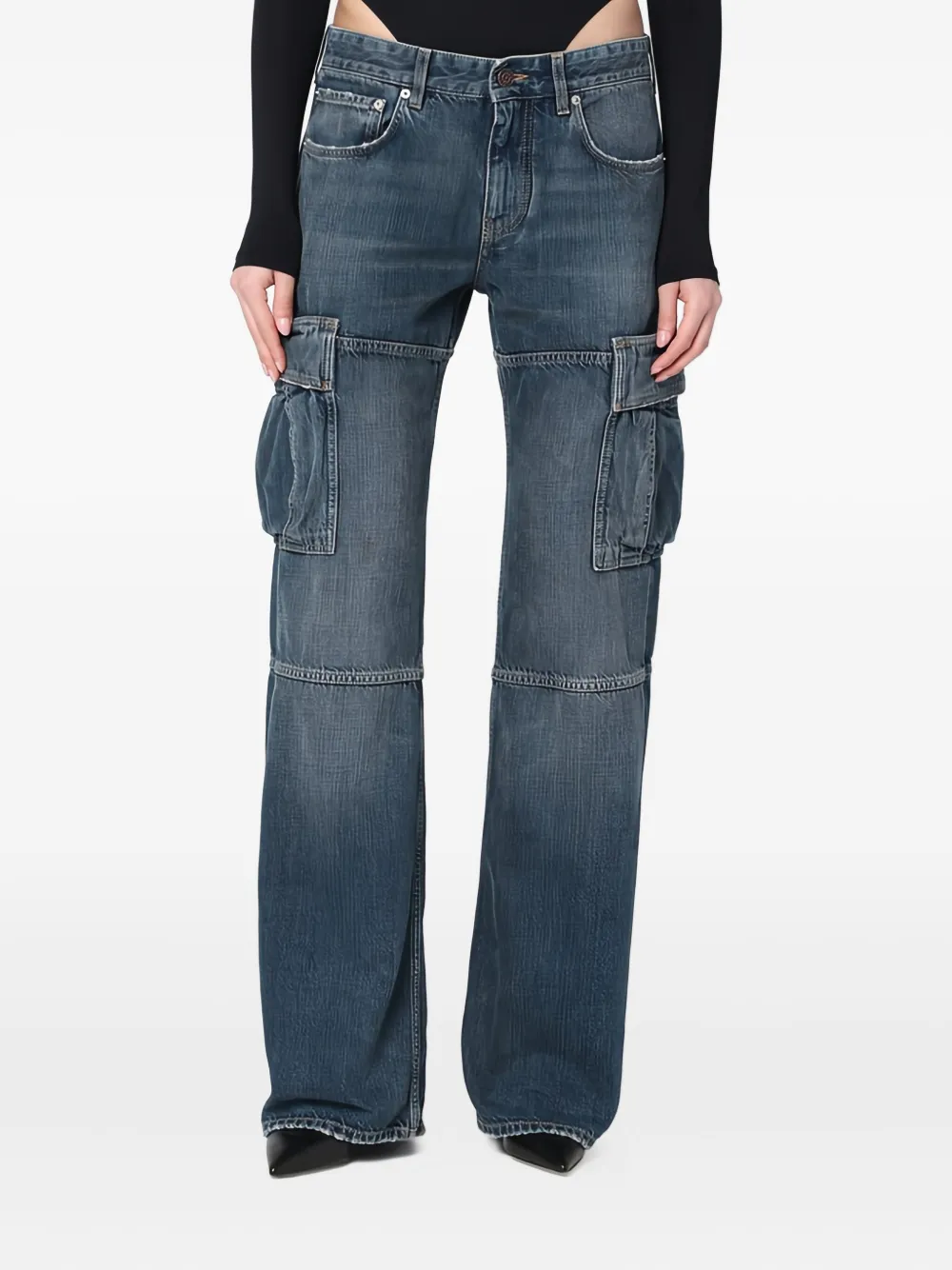 Balenciaga Jeans met logopatch Blauw