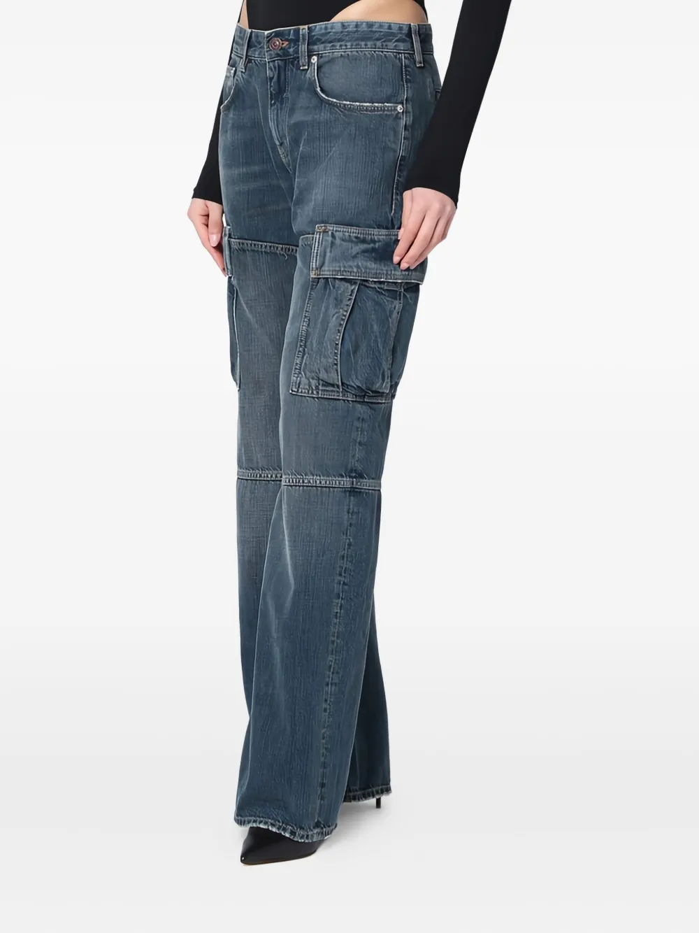 Balenciaga Jeans met logopatch Blauw