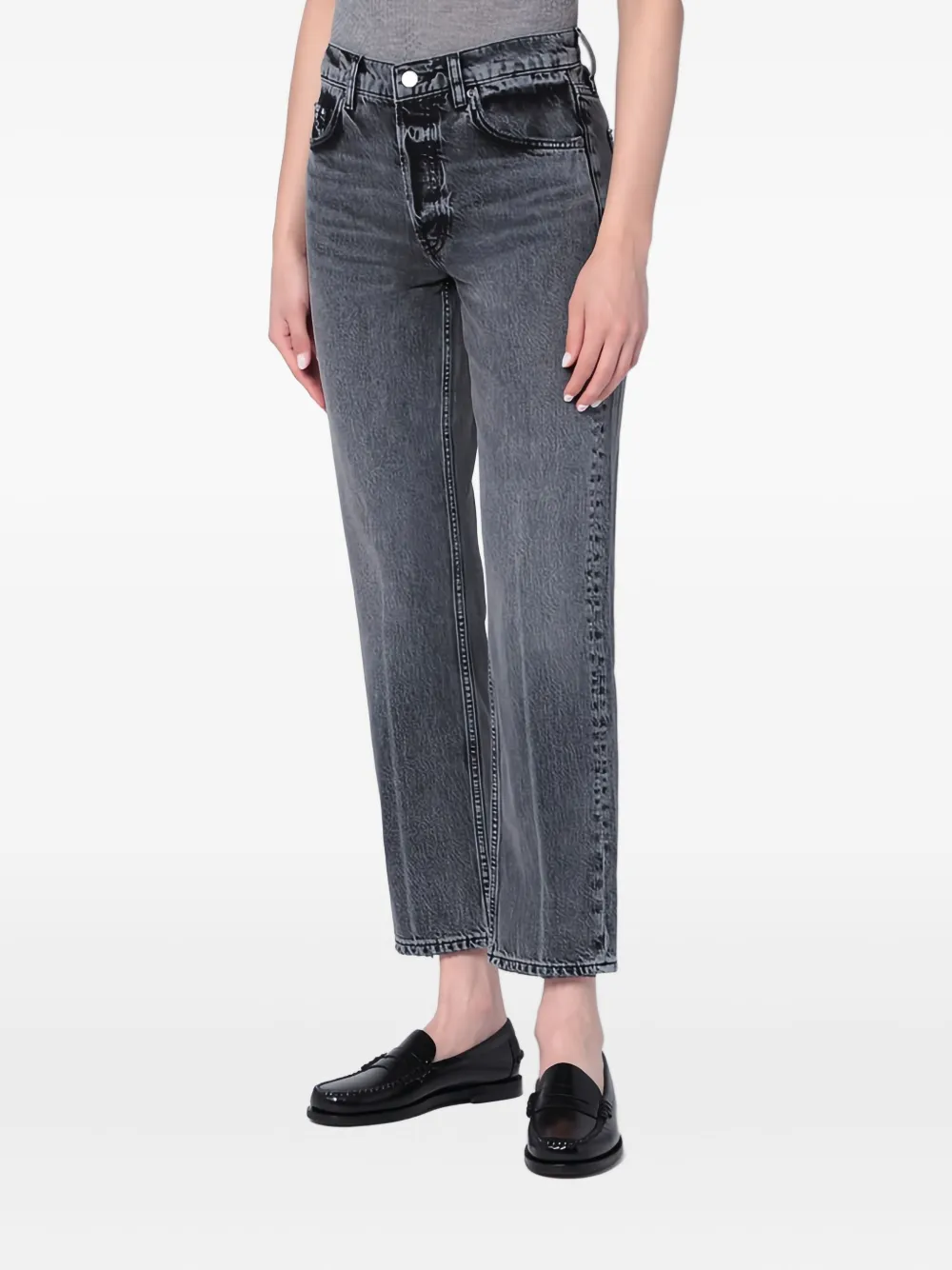 Anine Bing Cotton Jeans In Gray