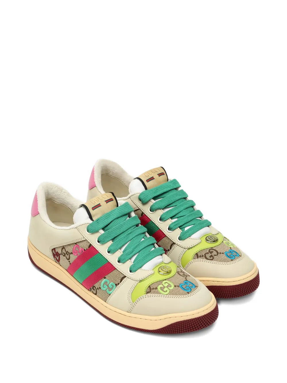 Gucci Screener GG sneakers met borduurwerk Beige
