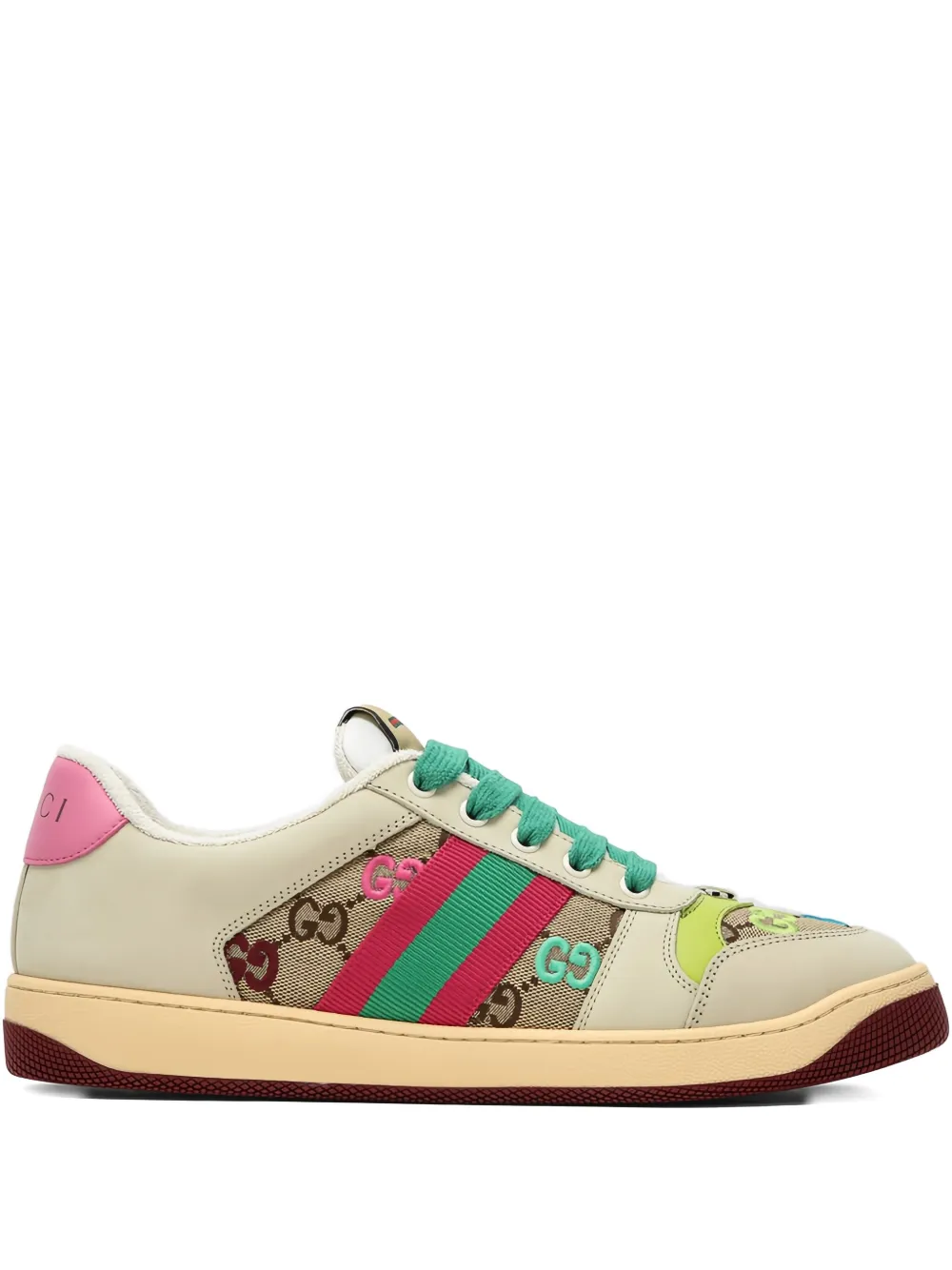 Gucci Screener GG sneakers met borduurwerk Beige