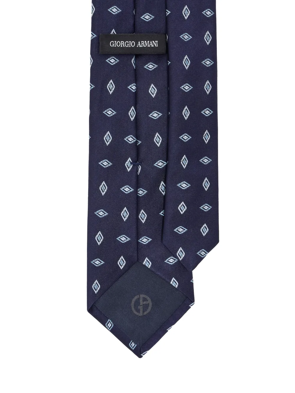 Giorgio Armani geometric-pattern silk tie - Blauw