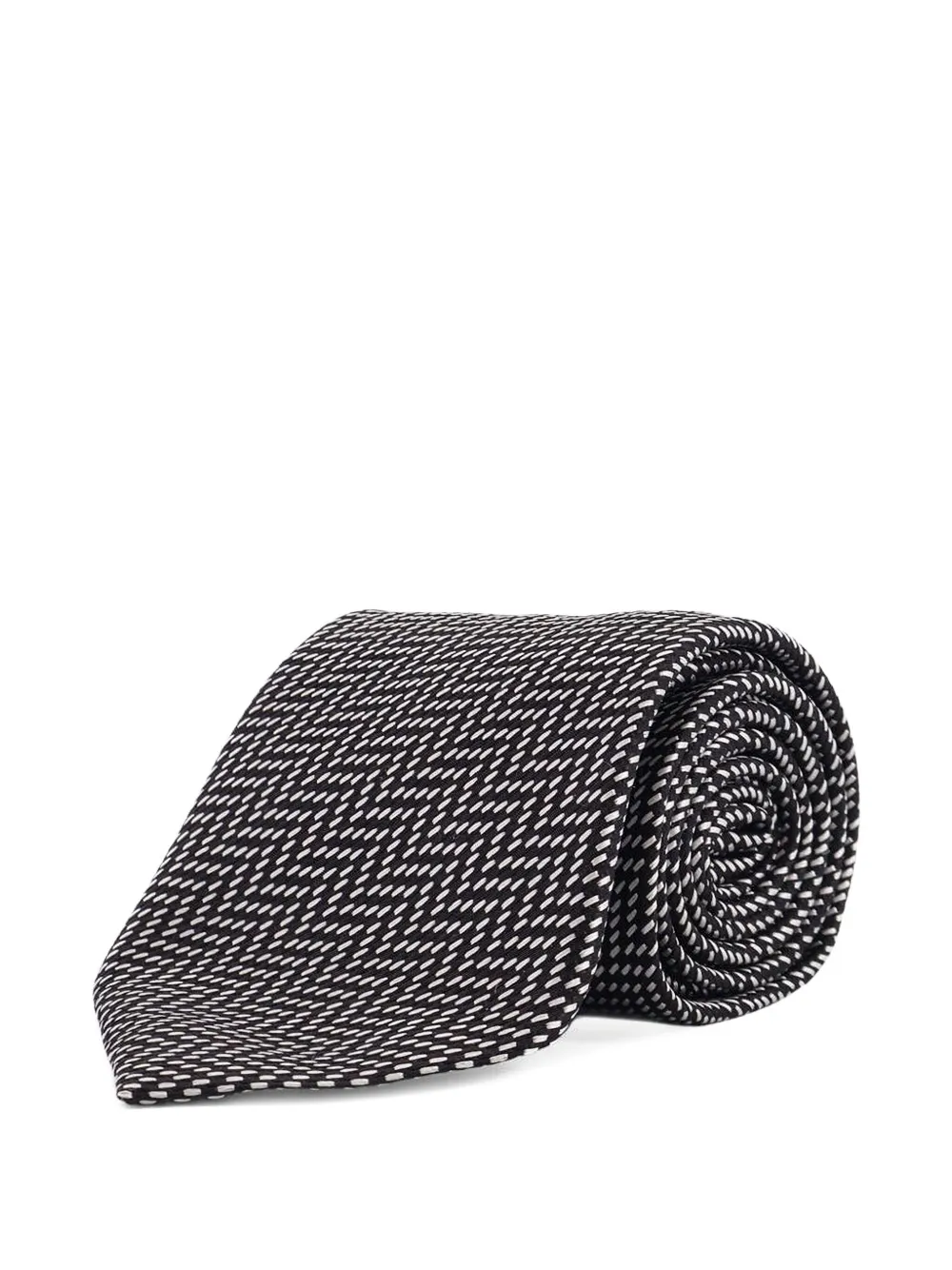 Tom Ford Geometric-pattern Tie In Brown