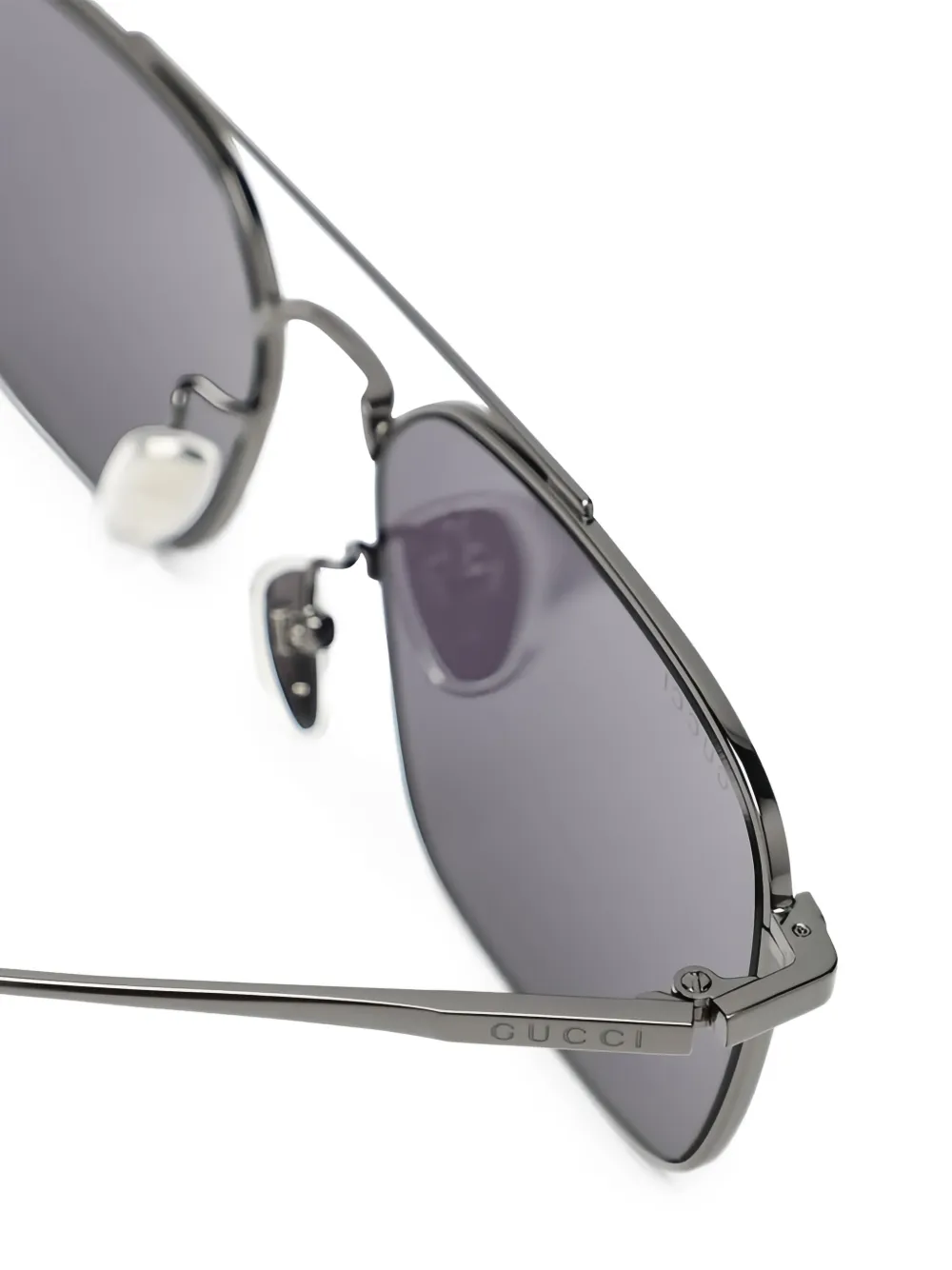 Gucci Eyewear Zonnebril met vierkant montuur Metallic