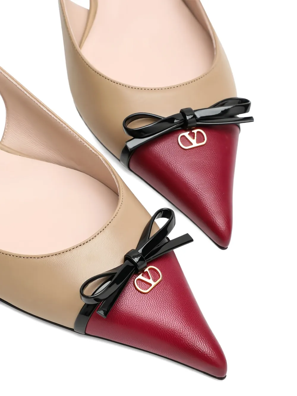 Valentino Garavani 60mm slingback bow pumps Brown