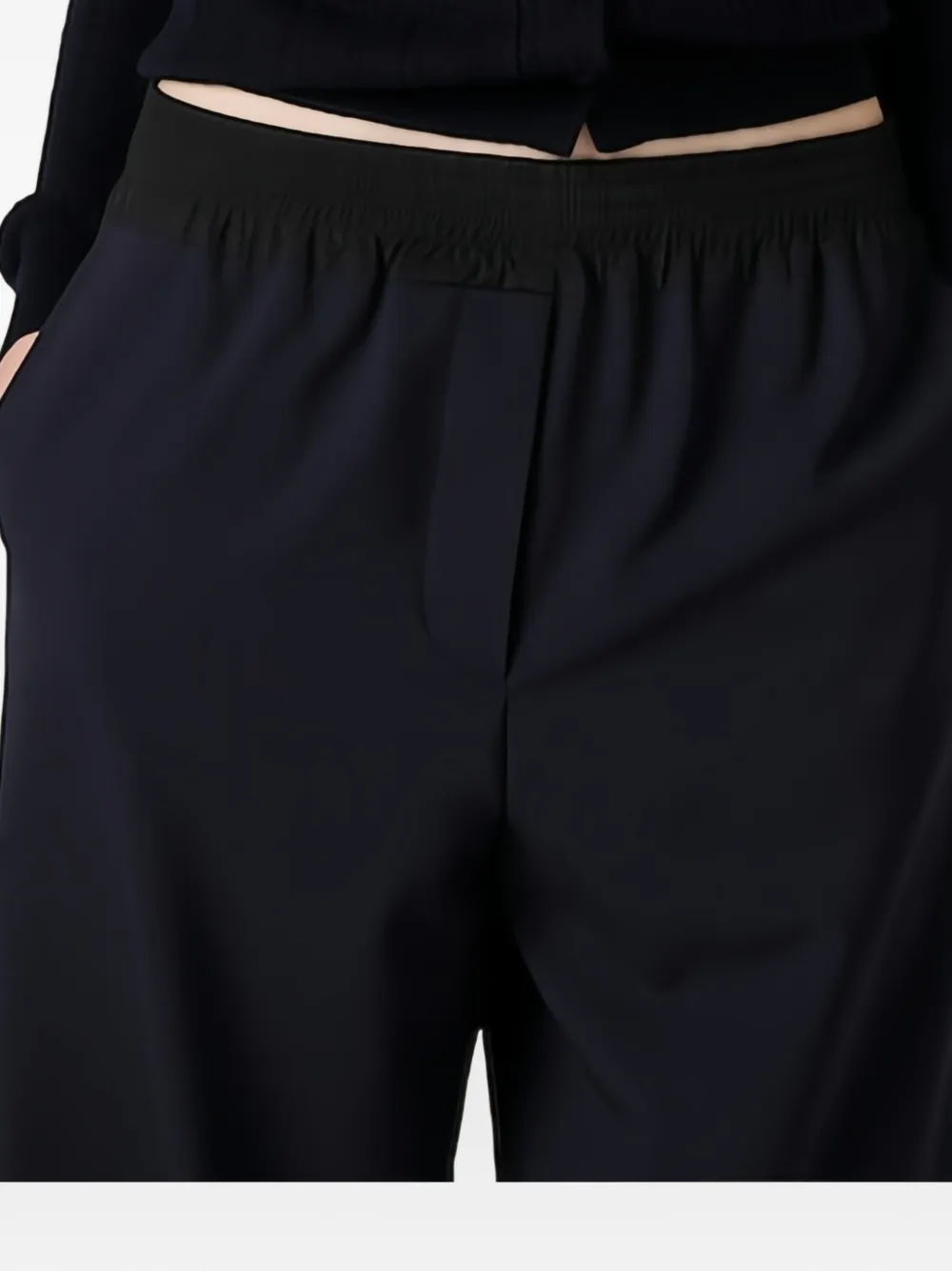 Miu Miu Pantaloni con applicazione logo - Blu