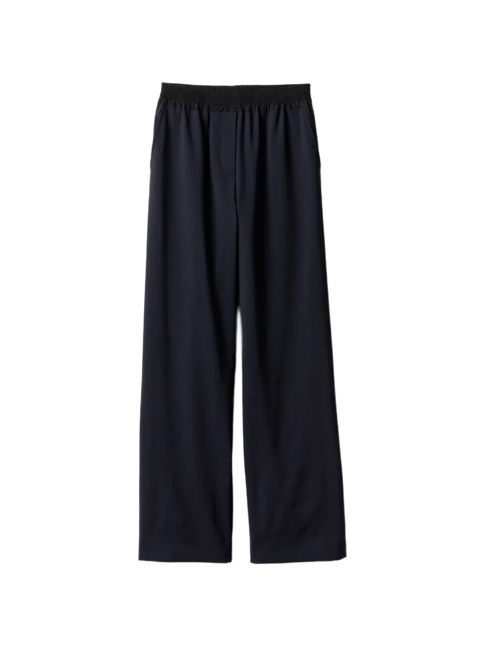 Miu Miu Pantaloni con applicazione logo - Blu