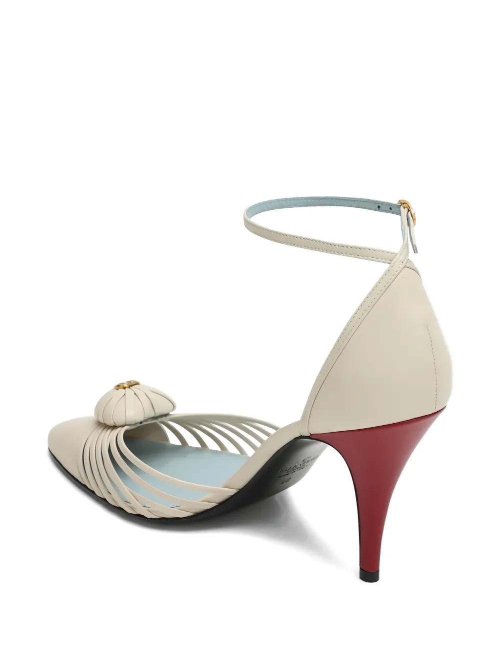 Valentino Garavani 10mm heart-plaque leather pumps Neutrals