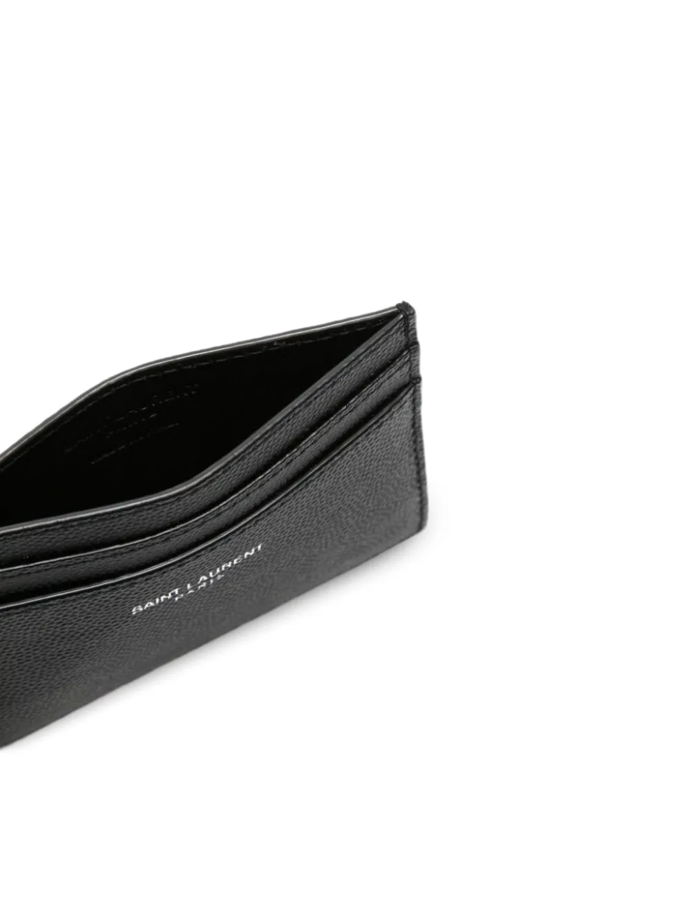 Saint Laurent Pasjeshouder van bewerkt leer Zwart
