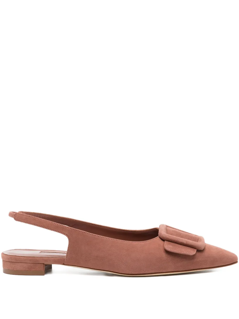 Manolo Blahnik buckle-embellished slingback pumps Brown