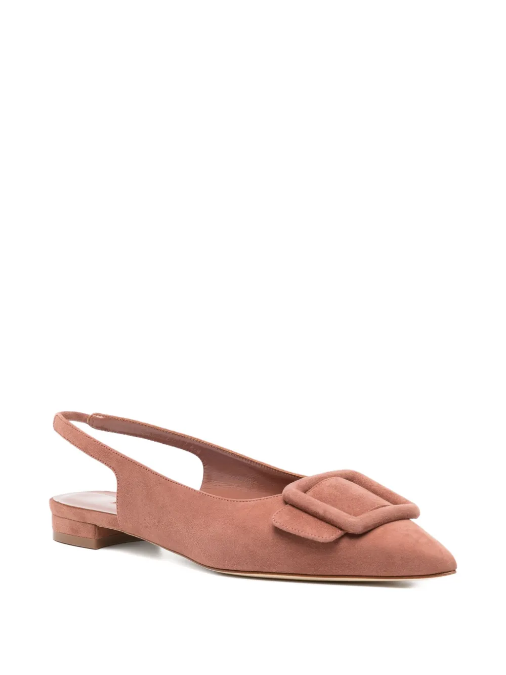 Manolo Blahnik buckle-embellished slingback pumps Brown