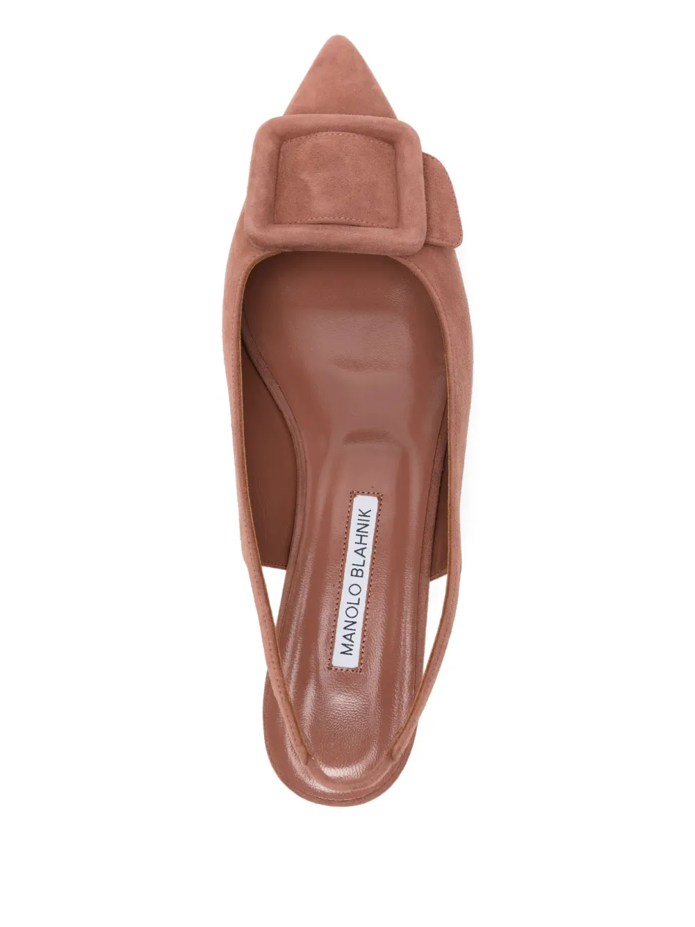 Manolo Blahnik buckle-embellished slingback pumps Brown