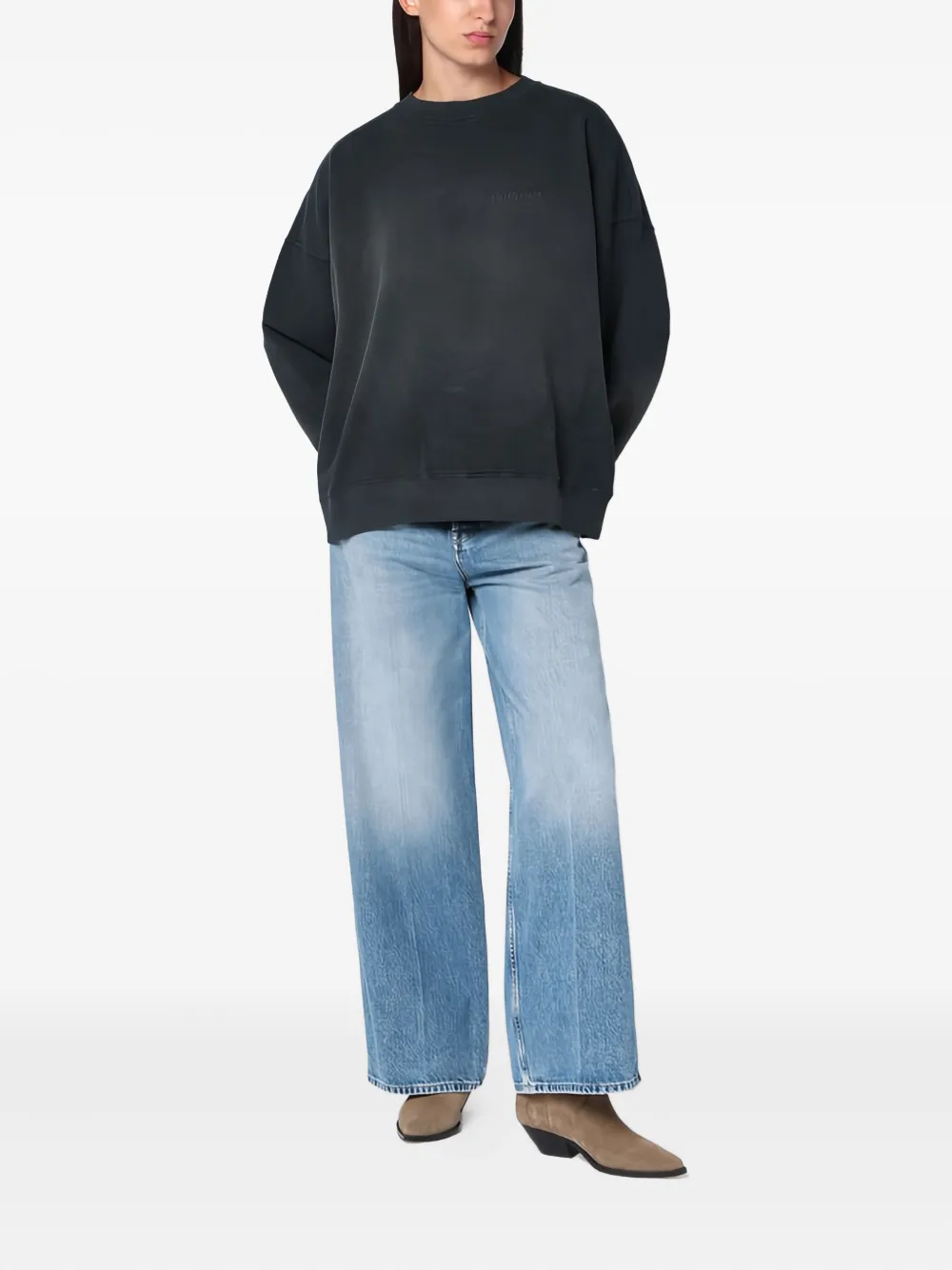 Golden Goose Sweater met ronde hals en sterdetail Grijs