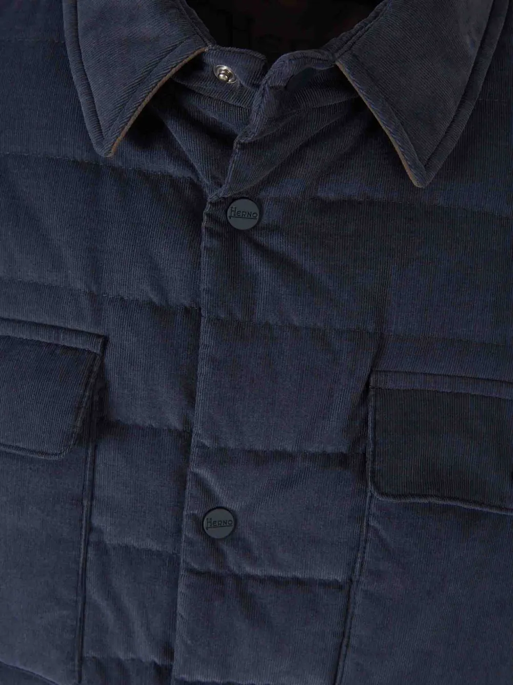Herno Quilted Down Shirt Jacket In Blue