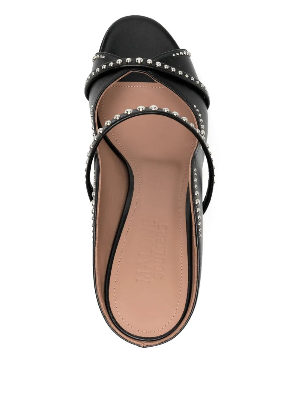 Malone Souliers 80mm studded double-strap sandals Black