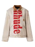 RHUDE zip-up logo bomber jacket - Neutrals