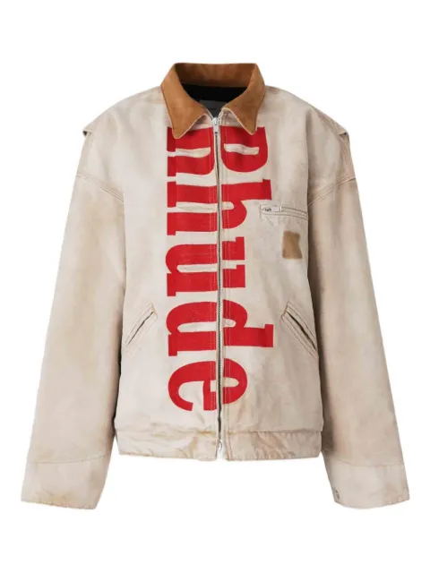 RHUDE zip-up logo bomber jacket