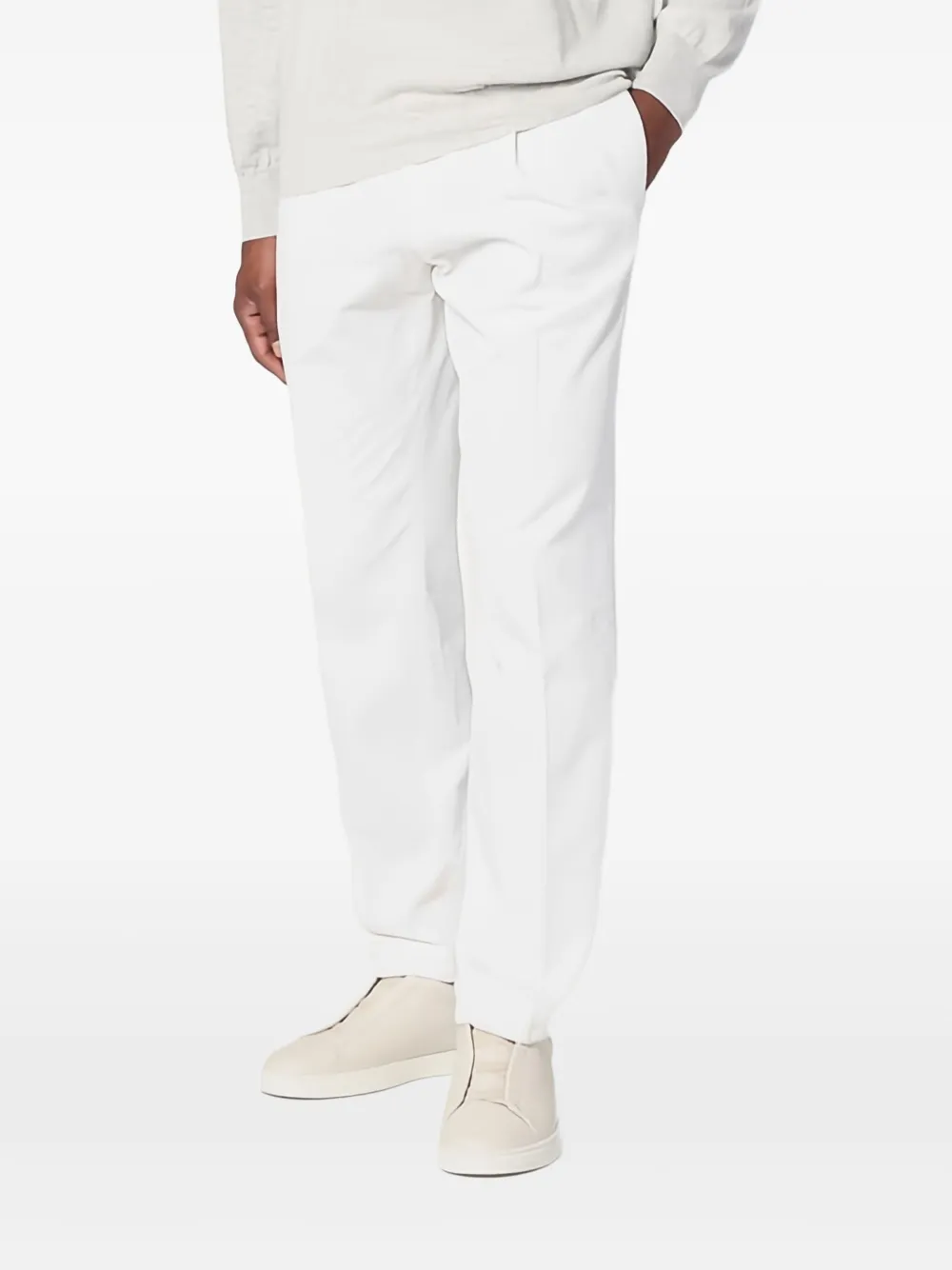 Santaniello pleated corduroy trousers | White | Image 1