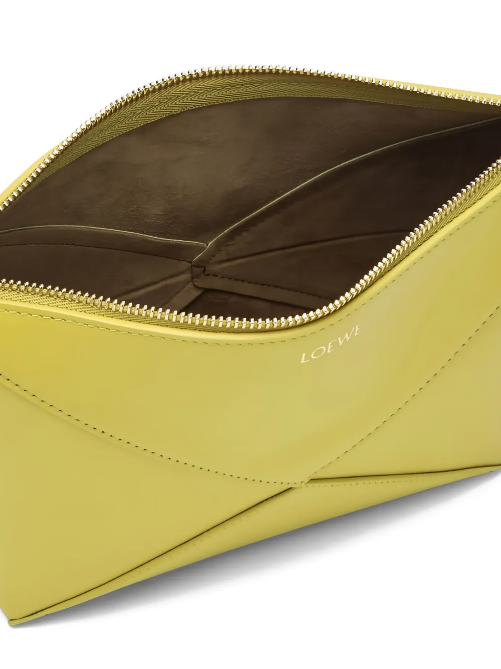 Loewe Puzzle Fold Geometric-zip Shoulder Bag In Yellow