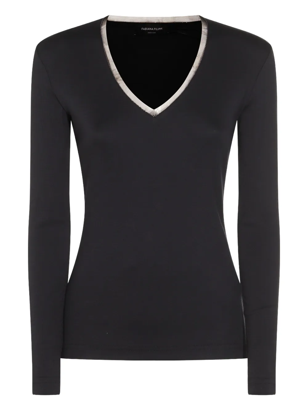 V-neck long-sleeve top