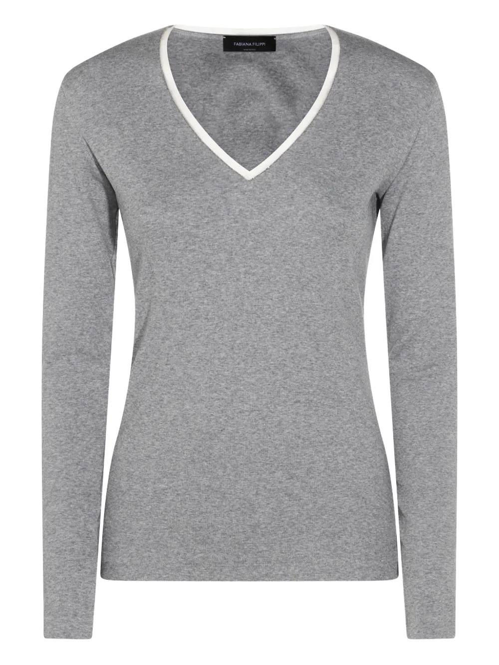 V-neck long-sleeve top