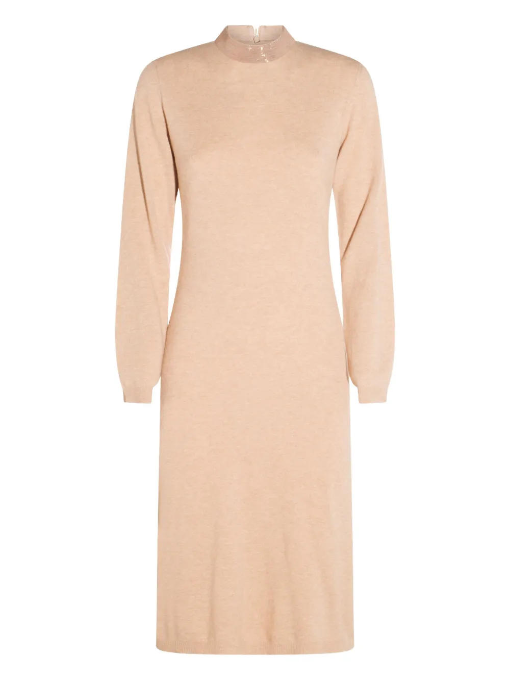high-neck long-sleeve dress