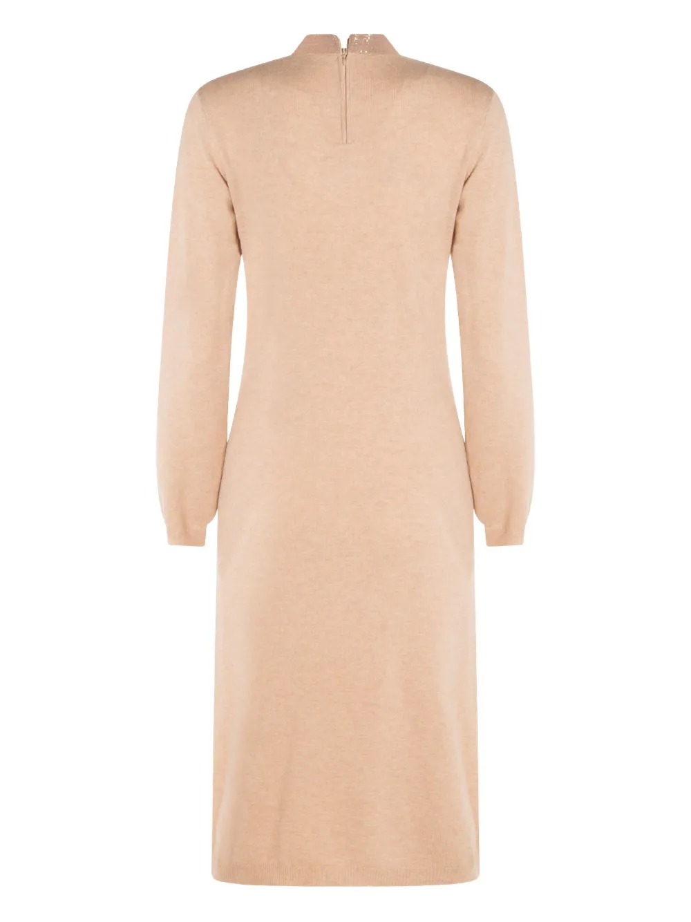 Fabiana Filippi high-neck long-sleeve dress - Beige