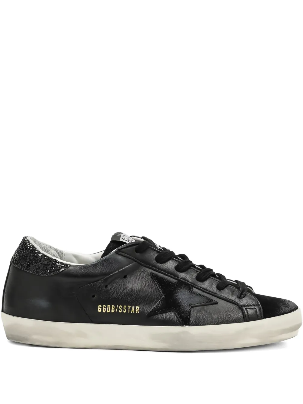 Golden Goose SuperStar glitter-trim sneakers Black