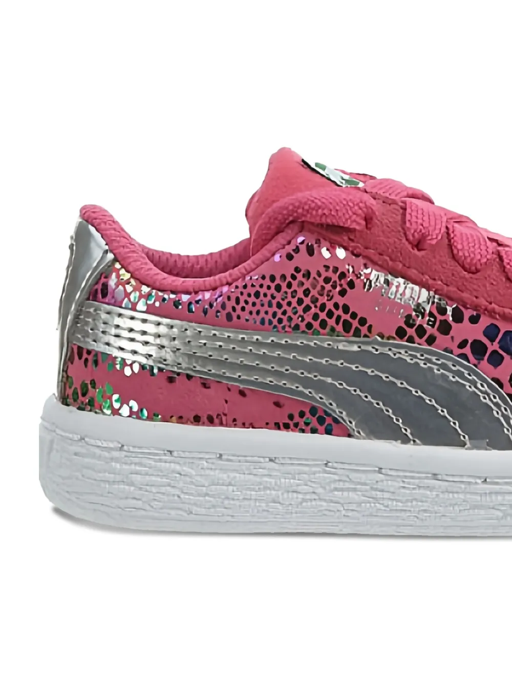 Puma Kids snakeskin-print suede trainers Pink