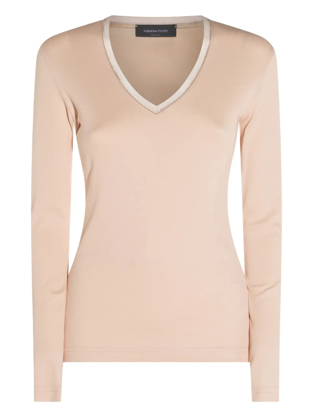 V-neck long-sleeve top