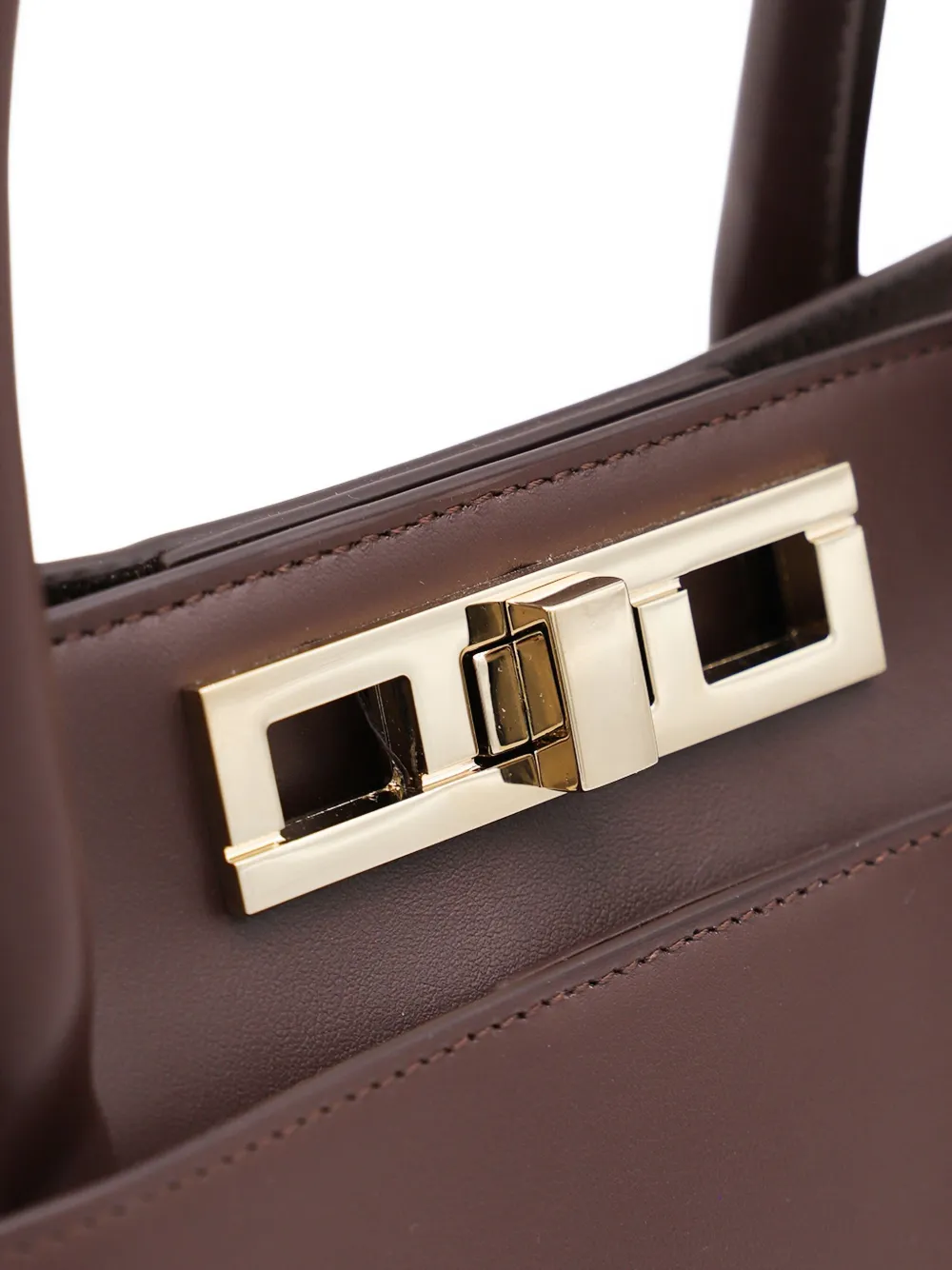 Fabiana Filippi Leren shopper Bruin