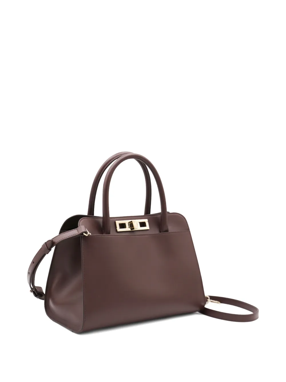 Fabiana Filippi Leren shopper Bruin
