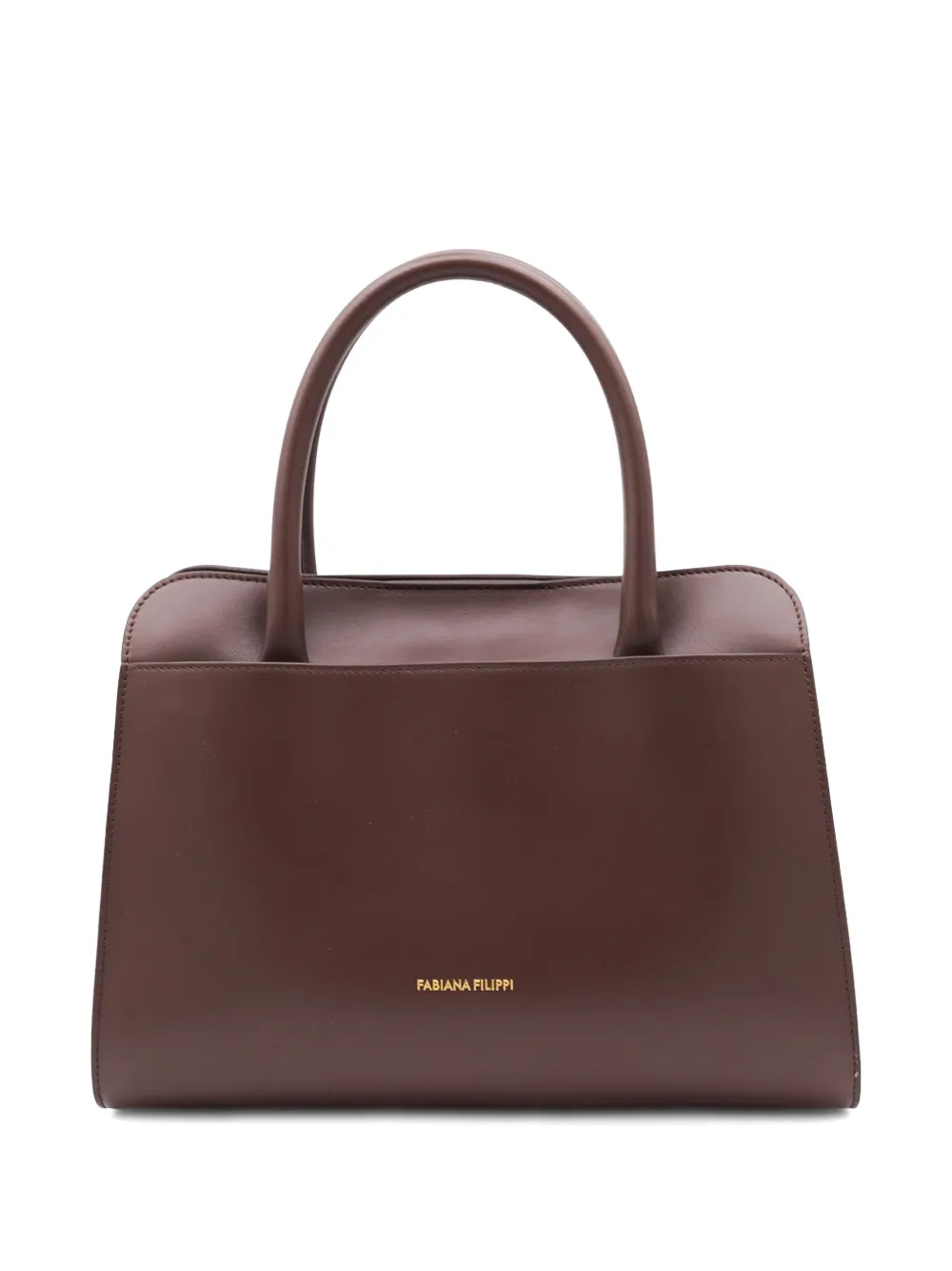 Fabiana Filippi Leren shopper - Bruin