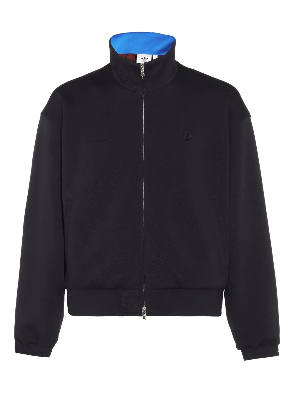 mock-neck zip-up jacket