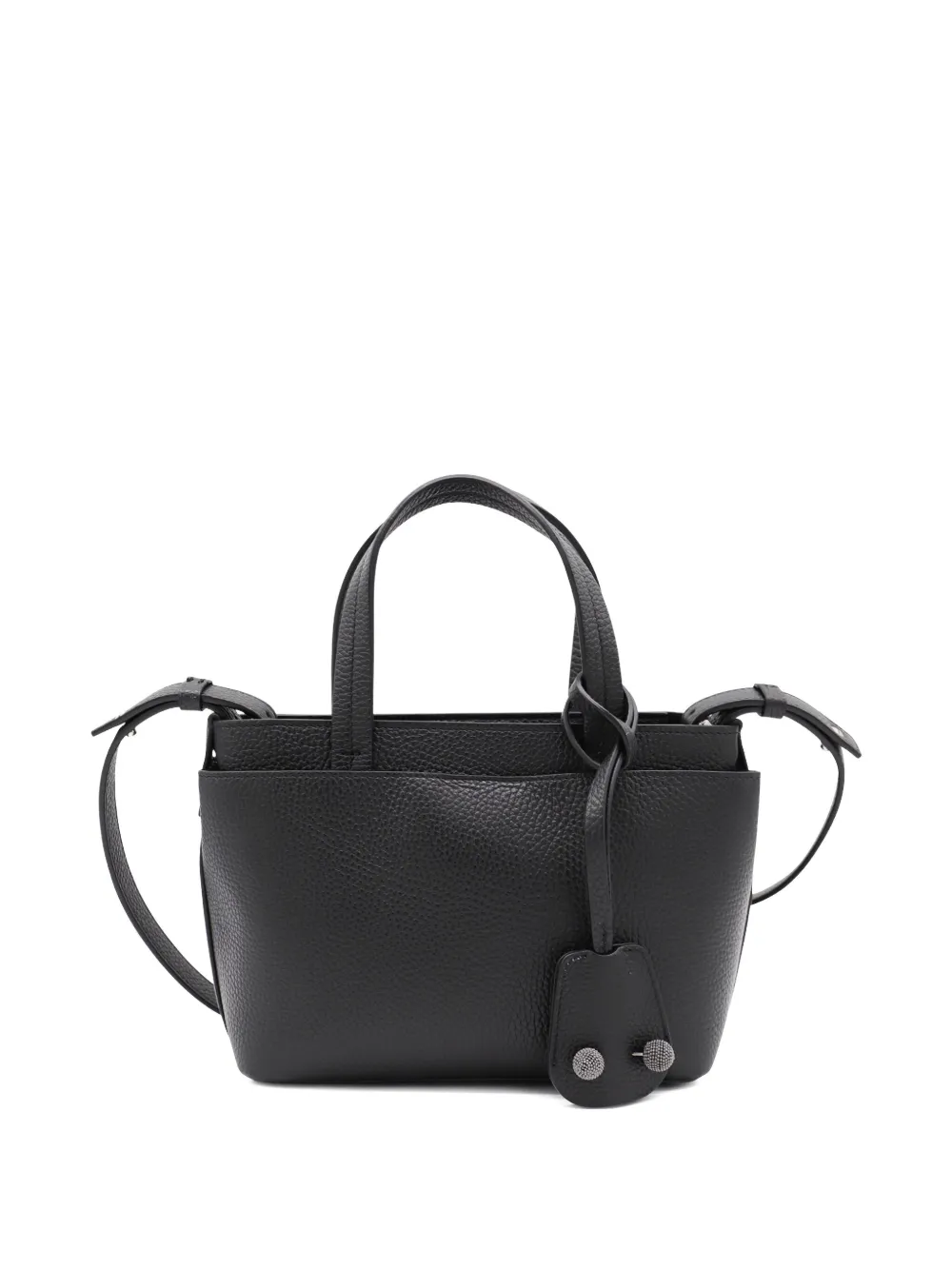Fabiana Filippi Leren shopper - Zwart