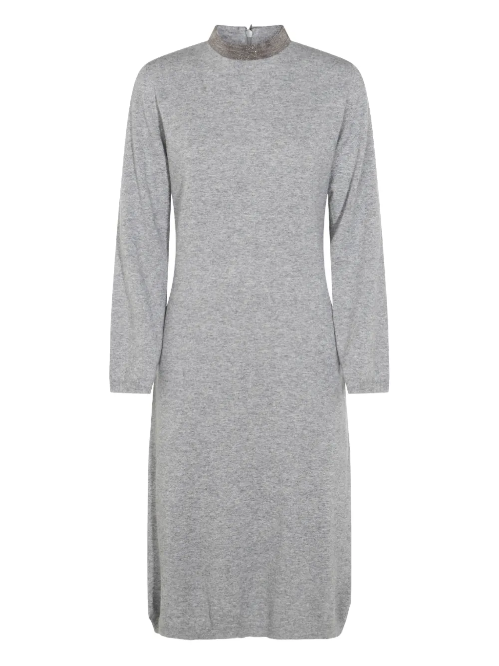 mock-neck long-sleeve dress