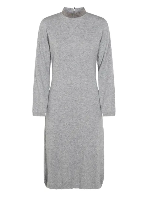 Fabiana Filippi mock-neck long-sleeve dress
