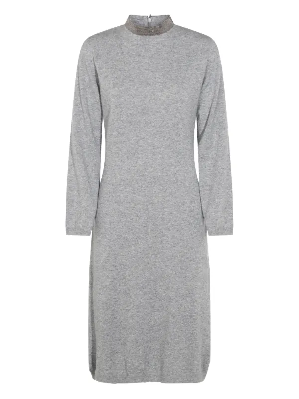 Fabiana Filippi モックネック ロングスリーブ ドレス | グレー