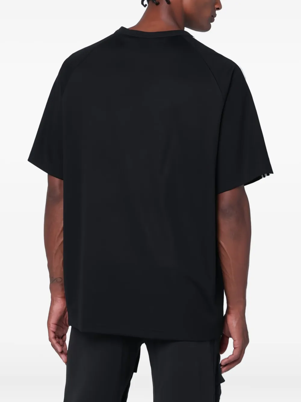 Y-3 T-shirt met raglan mouwen en 3 strepen BLACK