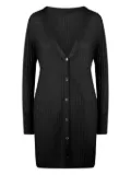 Herno ribbed long-line cardigan - Black