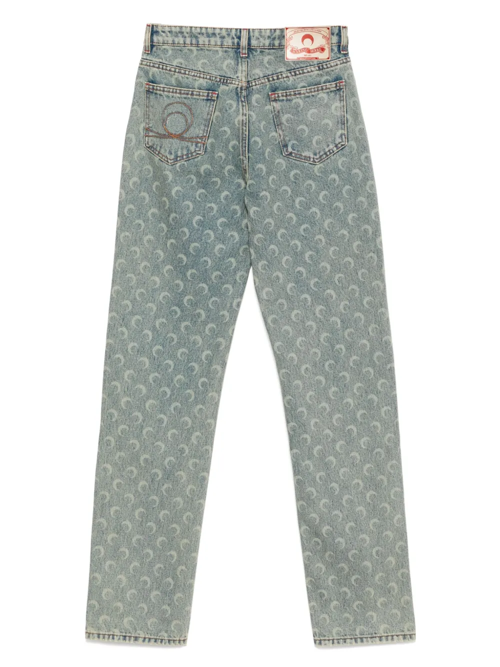 Marine Serre organic-cotton jeans - Beige