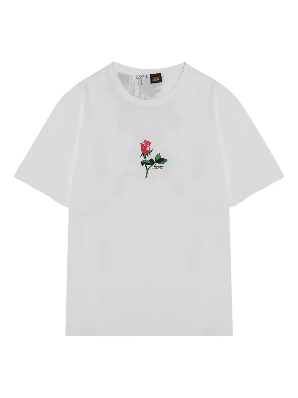 LOEWE rose-print T-shirt | White | Image 1