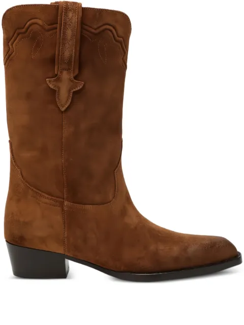 Paris Texas 35mm Hilda suede embroidered boots
