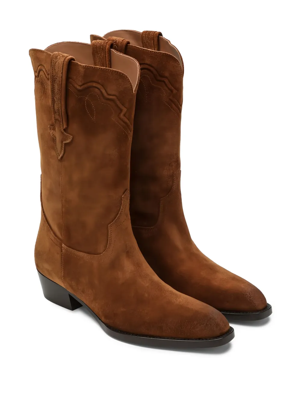 Paris Texas 35mm Hilda suede embroidered boots Brown