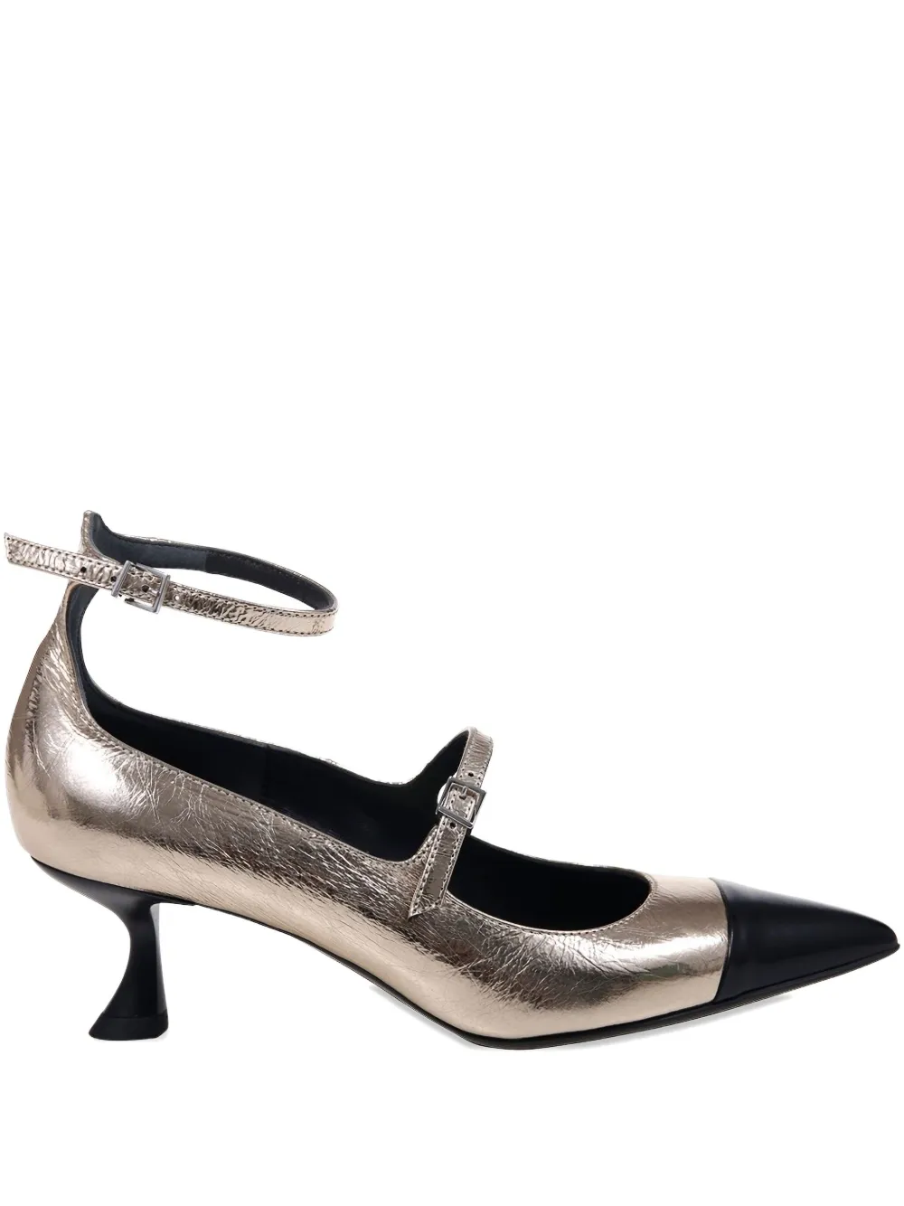 Sergio Levantesi 50mm Mary Jane leather pumps Silver